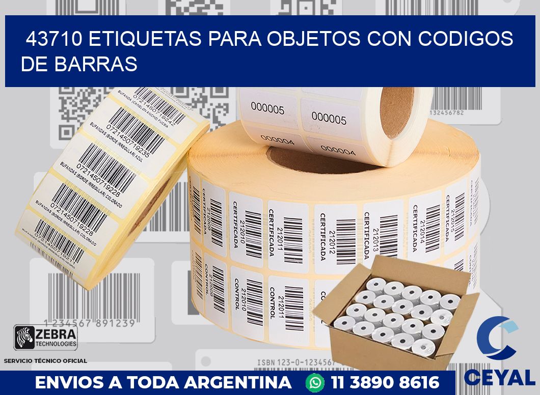 43710 ETIQUETAS PARA OBJETOS CON CODIGOS DE BARRAS