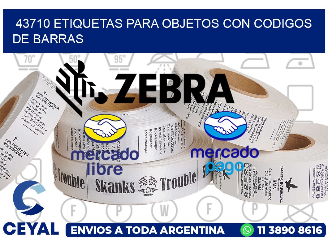 43710 ETIQUETAS PARA OBJETOS CON CODIGOS DE BARRAS