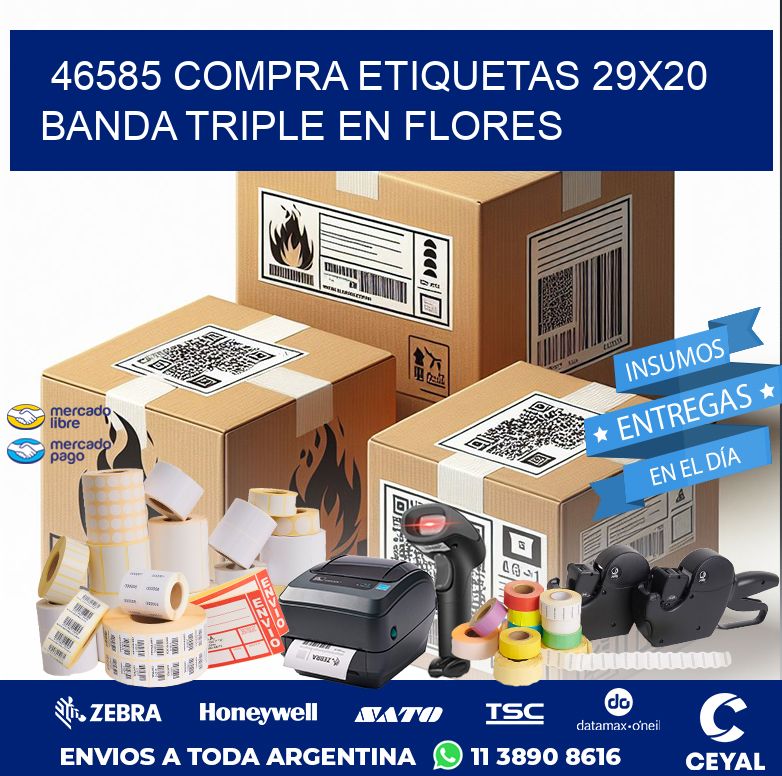 46585 COMPRA ETIQUETAS 29X20 BANDA TRIPLE EN FLORES