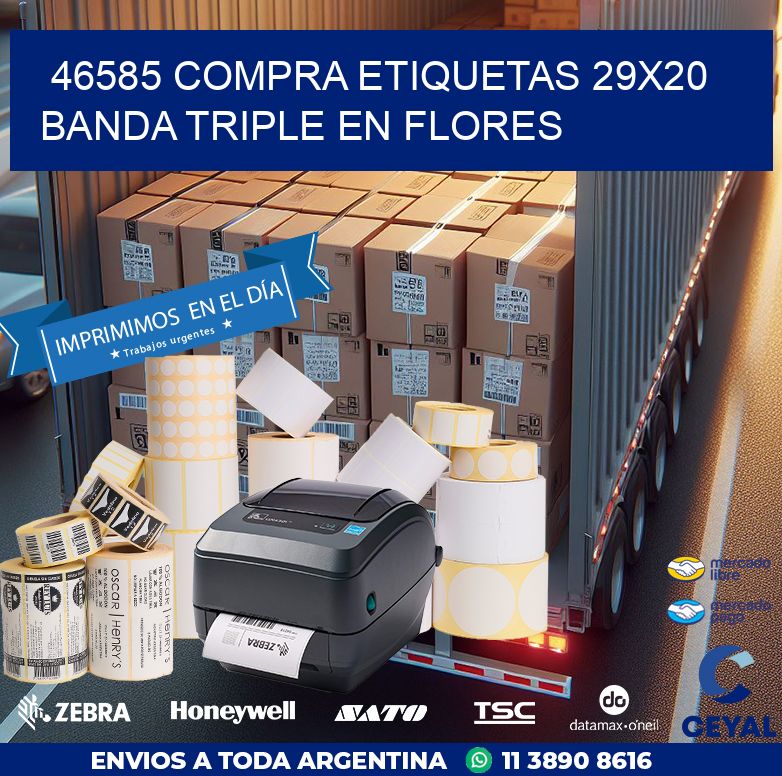 46585 COMPRA ETIQUETAS 29X20 BANDA TRIPLE EN FLORES