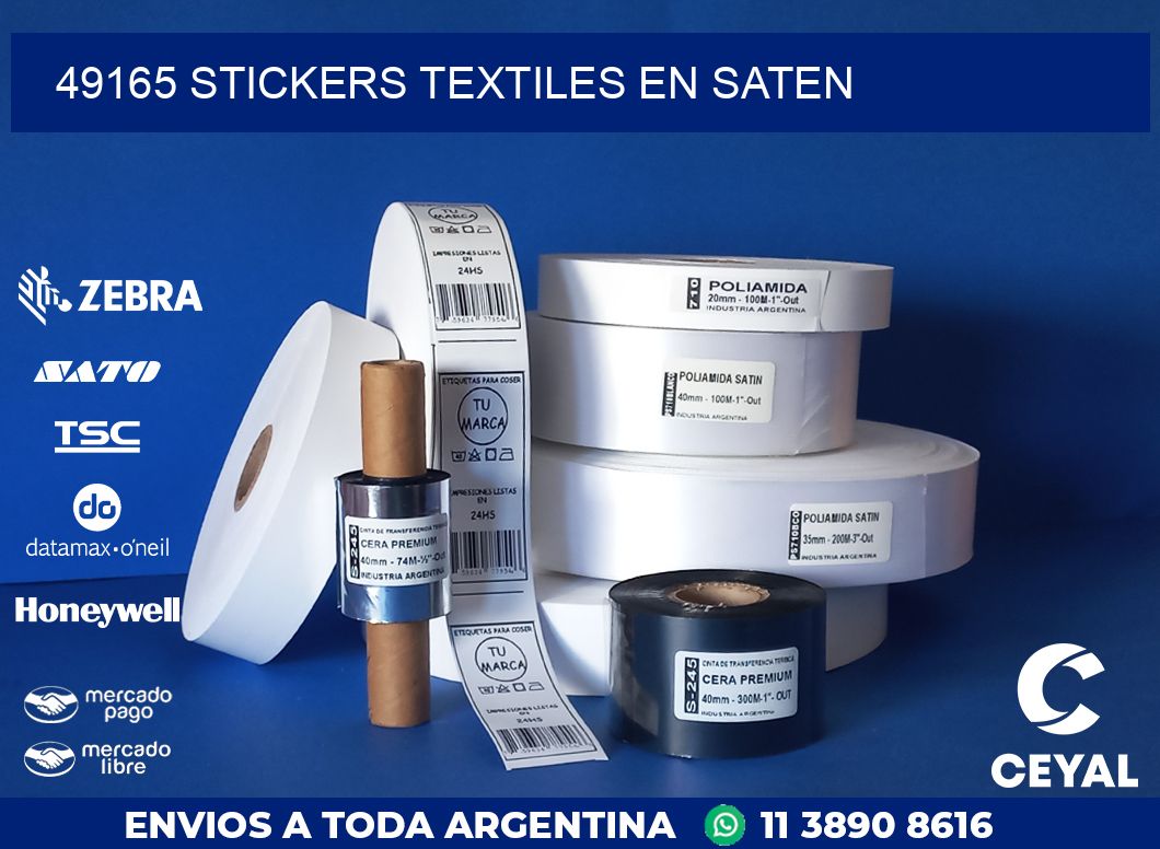 49165 STICKERS TEXTILES EN SATEN