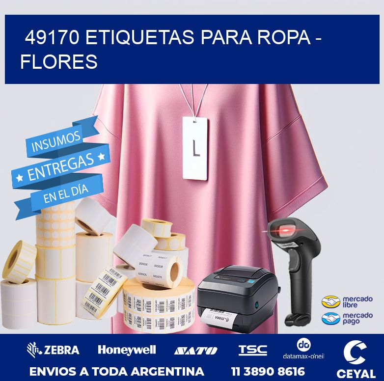 49170 ETIQUETAS PARA ROPA - FLORES