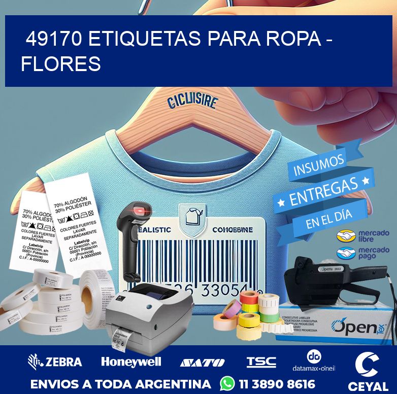 49170 ETIQUETAS PARA ROPA - FLORES