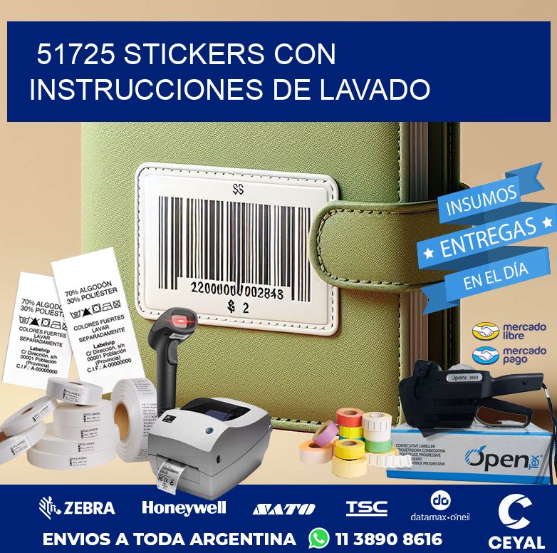 51725 STICKERS CON INSTRUCCIONES DE LAVADO