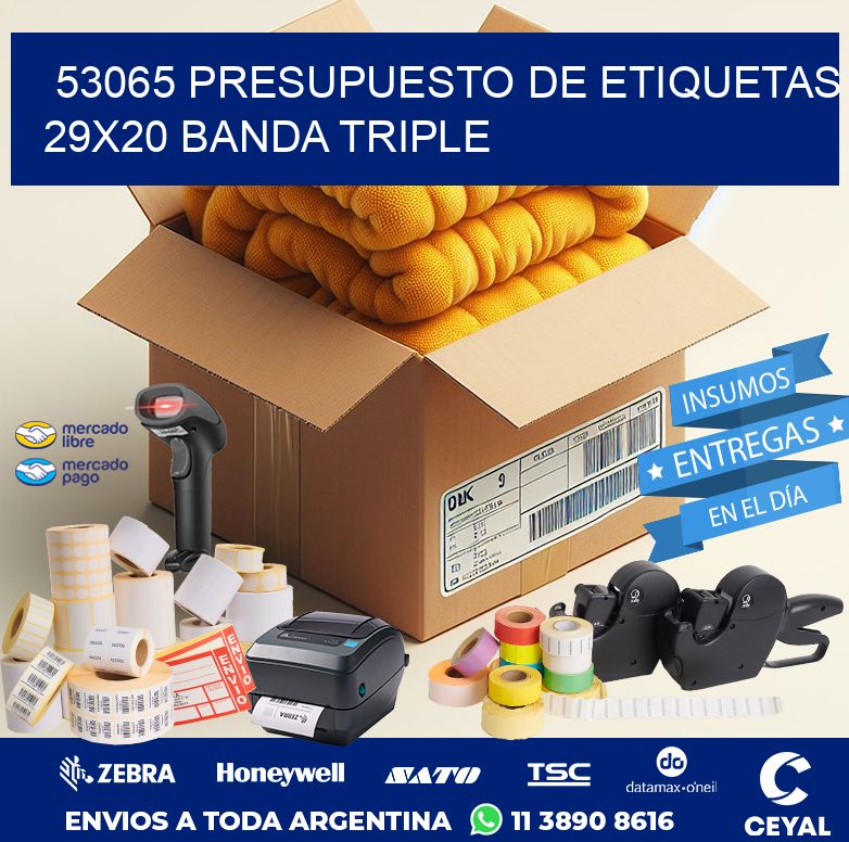 53065 PRESUPUESTO DE ETIQUETAS 29X20 BANDA TRIPLE