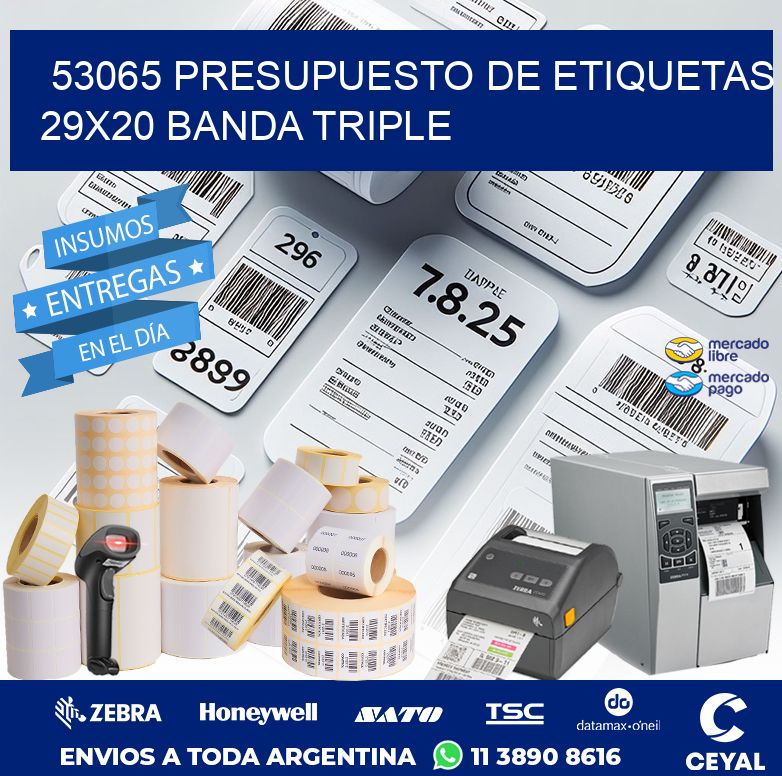 53065 PRESUPUESTO DE ETIQUETAS 29X20 BANDA TRIPLE