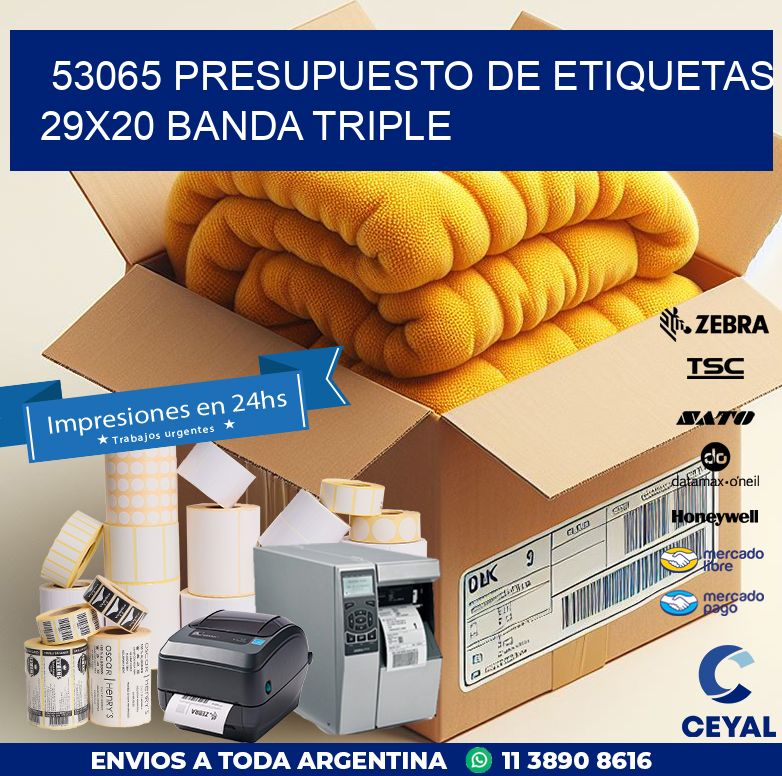 53065 PRESUPUESTO DE ETIQUETAS 29X20 BANDA TRIPLE