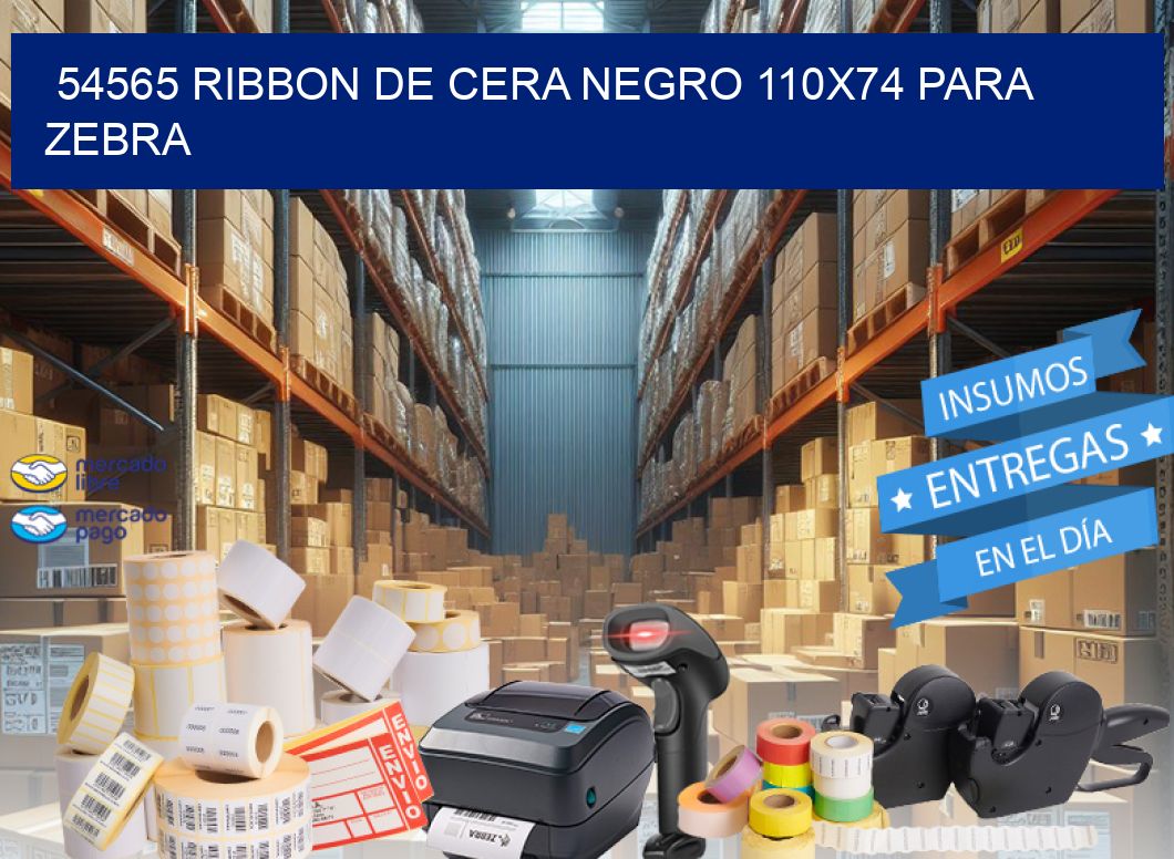 54565 RIBBON DE CERA NEGRO 110X74 PARA ZEBRA