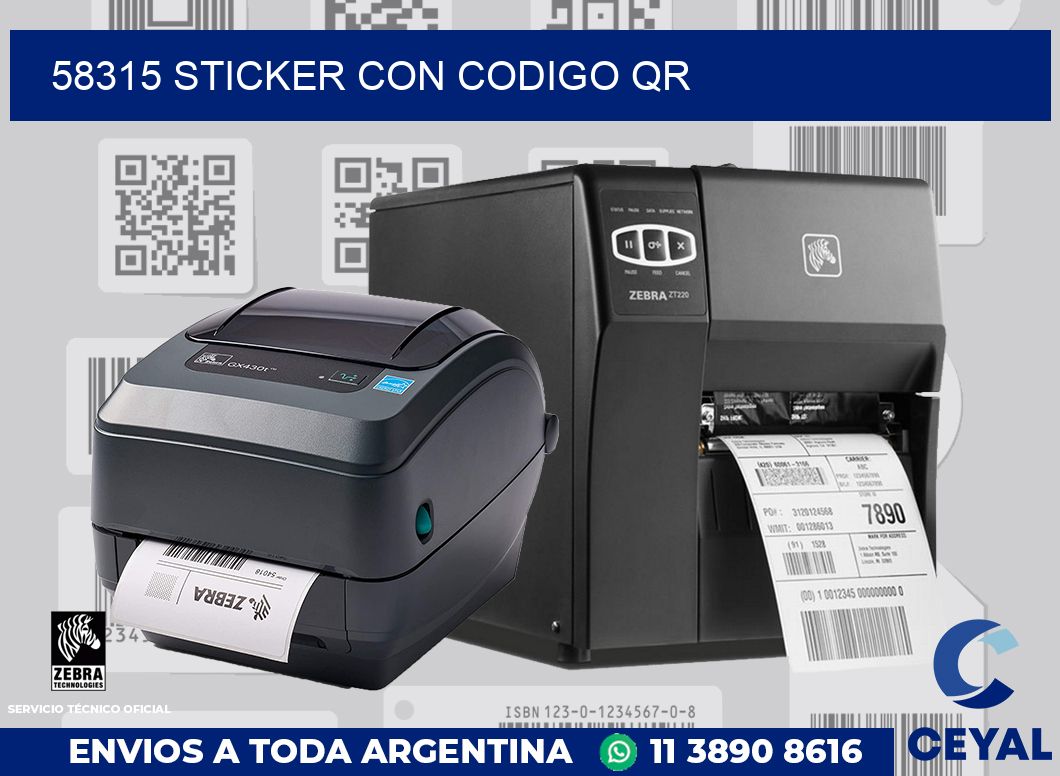 58315 STICKER CON CODIGO QR