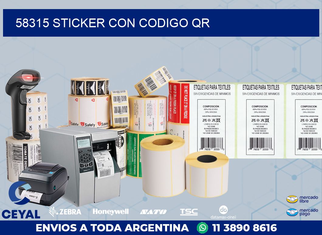 58315 STICKER CON CODIGO QR