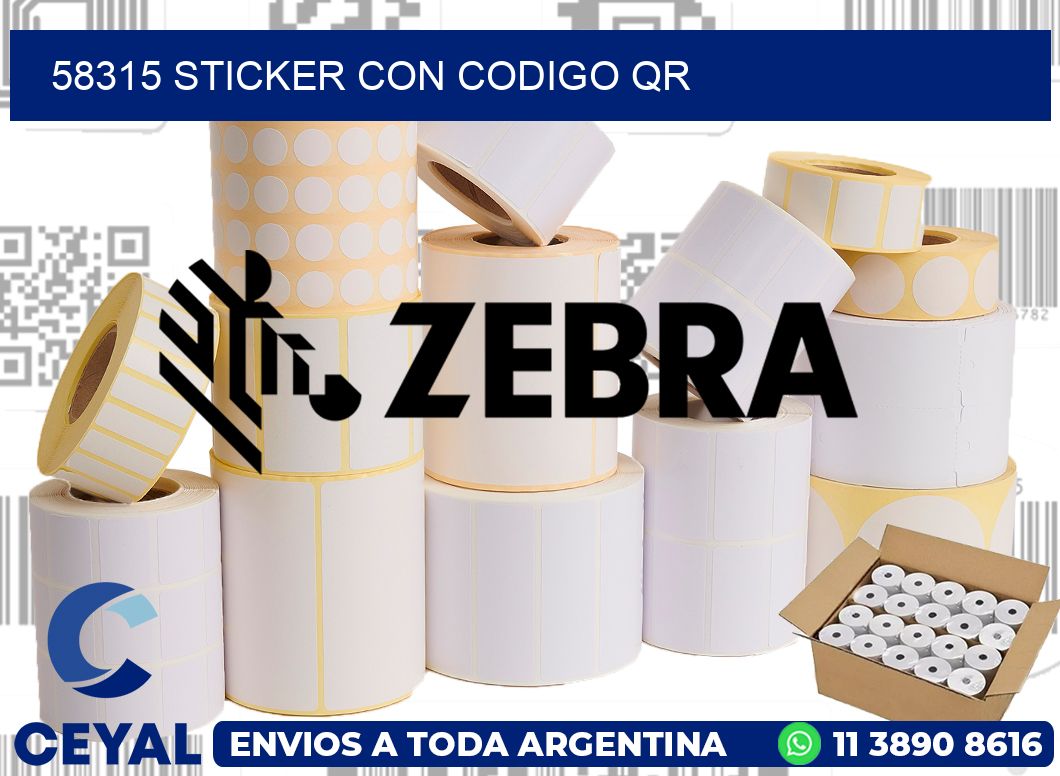 58315 STICKER CON CODIGO QR
