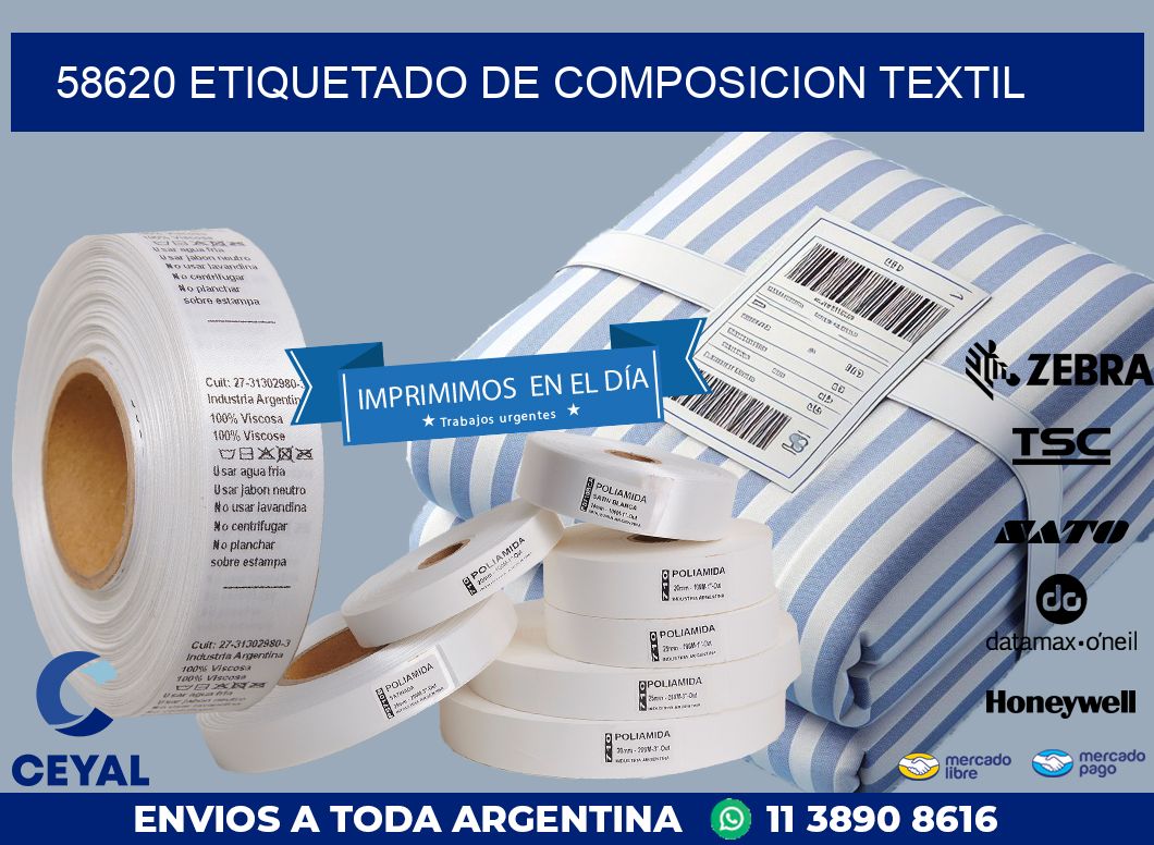 58620 ETIQUETADO DE COMPOSICION TEXTIL