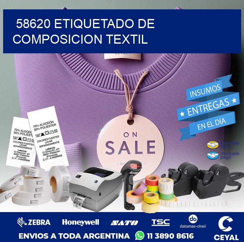 58620 ETIQUETADO DE COMPOSICION TEXTIL