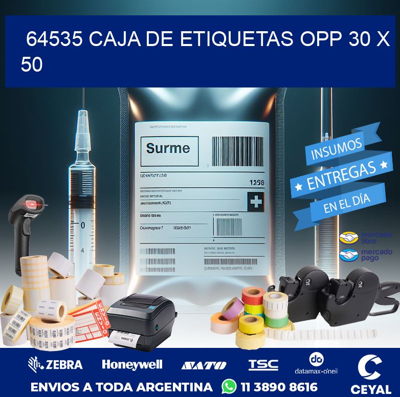 64535 CAJA DE ETIQUETAS OPP 30 X 50