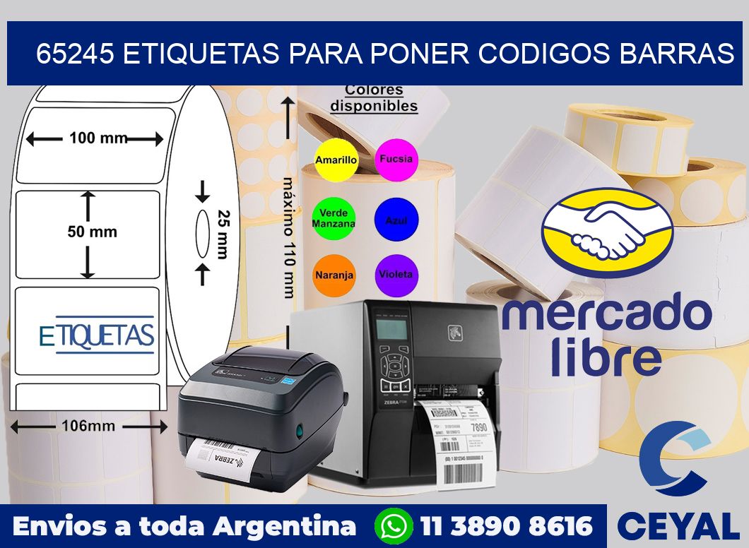 65245 ETIQUETAS PARA PONER CODIGOS BARRAS