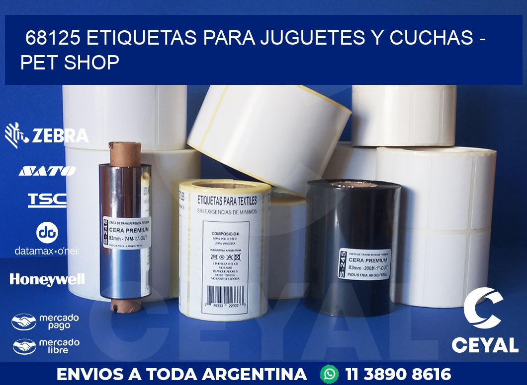 68125 ETIQUETAS PARA JUGUETES Y CUCHAS - PET SHOP