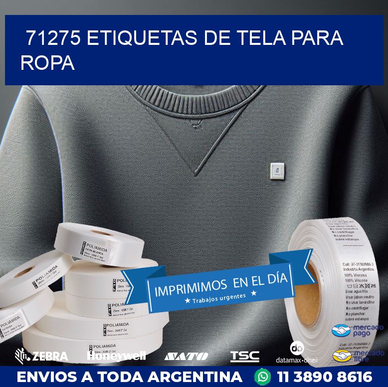 71275 ETIQUETAS DE TELA PARA ROPA