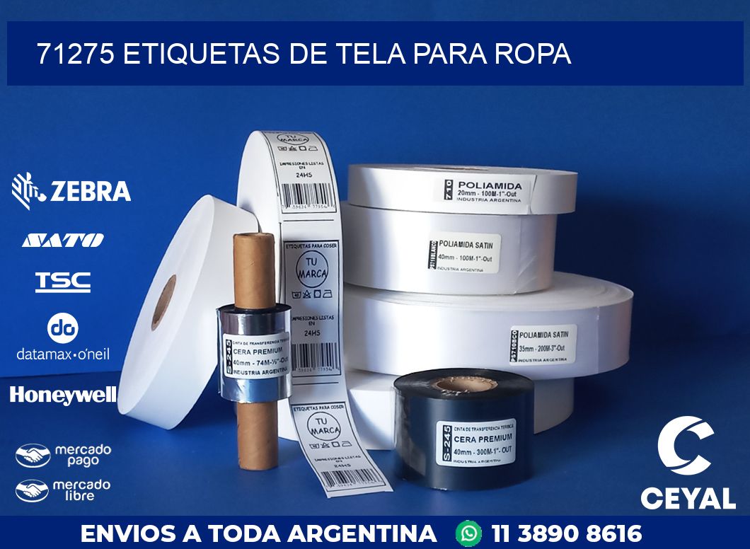 71275 ETIQUETAS DE TELA PARA ROPA