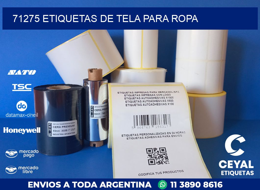 71275 ETIQUETAS DE TELA PARA ROPA