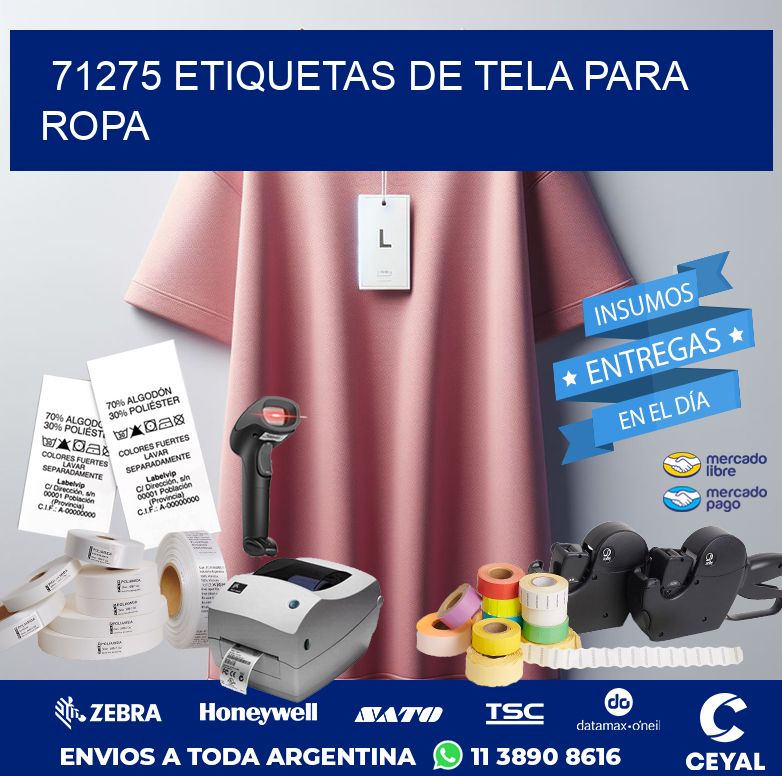 71275 ETIQUETAS DE TELA PARA ROPA