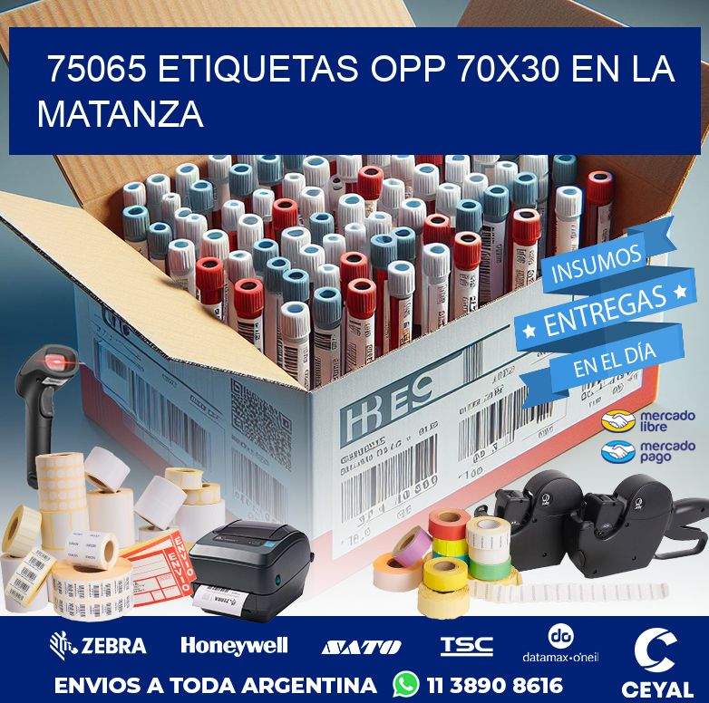 75065 ETIQUETAS OPP 70X30 EN LA MATANZA