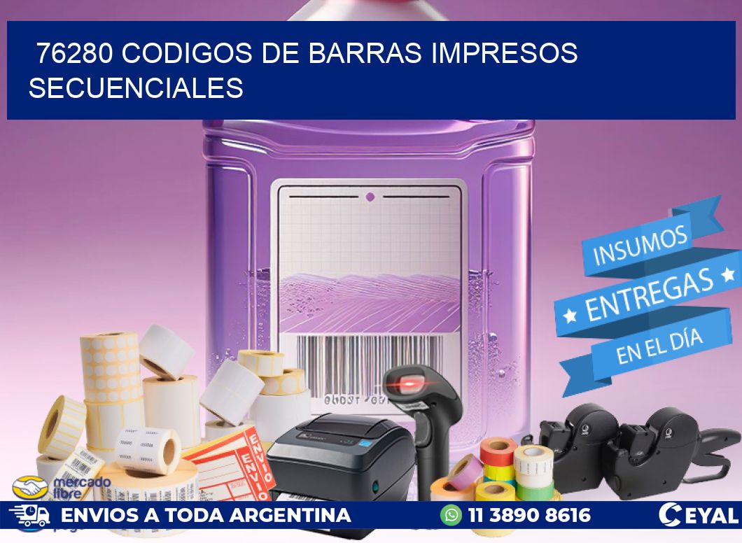 76280 codigos de barras impresos secuenciales