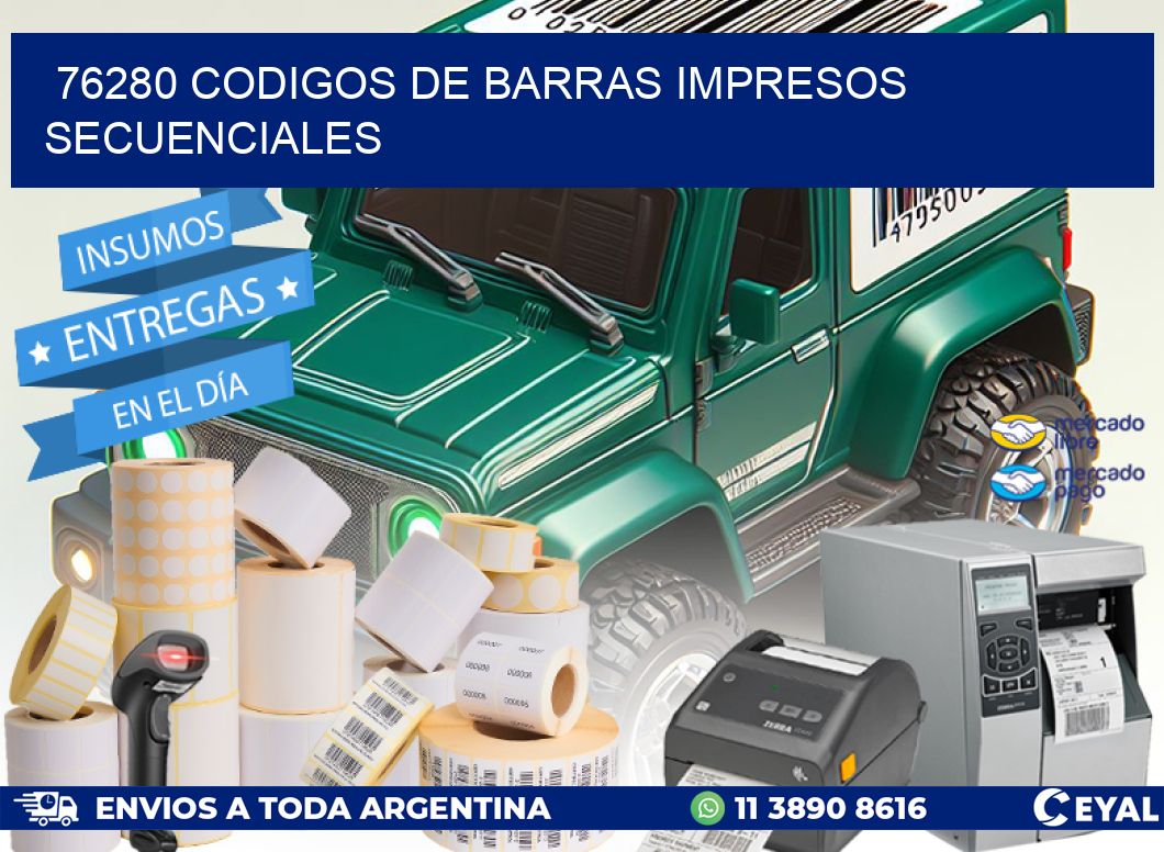 76280 codigos de barras impresos secuenciales