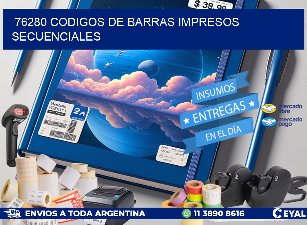 76280 codigos de barras impresos secuenciales