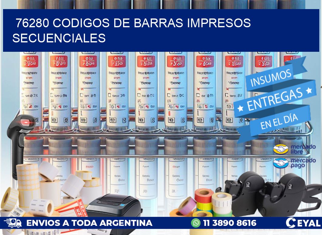 76280 codigos de barras impresos secuenciales
