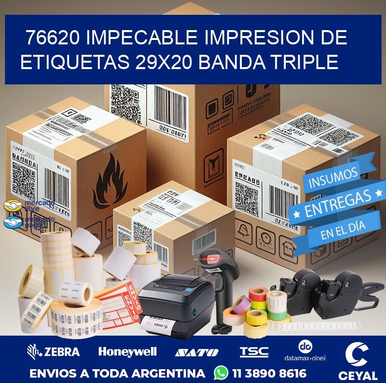 76620 IMPECABLE IMPRESION DE ETIQUETAS 29X20 BANDA TRIPLE
