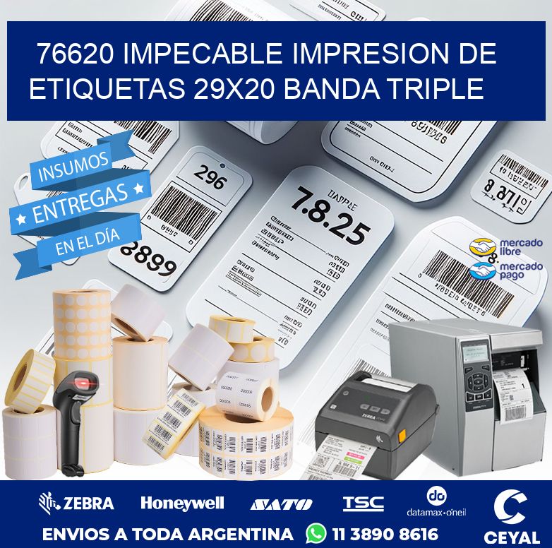 76620 IMPECABLE IMPRESION DE ETIQUETAS 29X20 BANDA TRIPLE