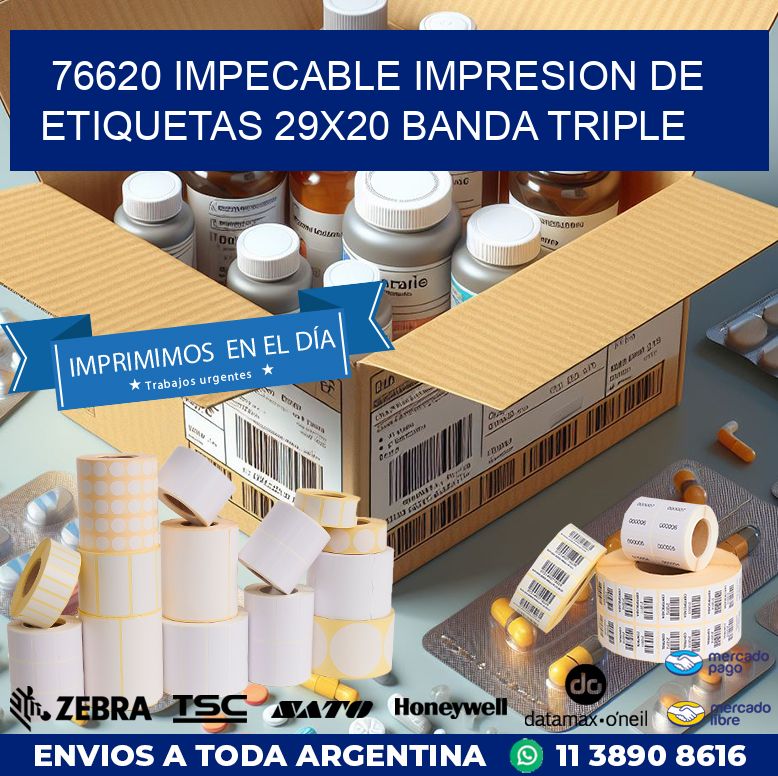 76620 IMPECABLE IMPRESION DE ETIQUETAS 29X20 BANDA TRIPLE