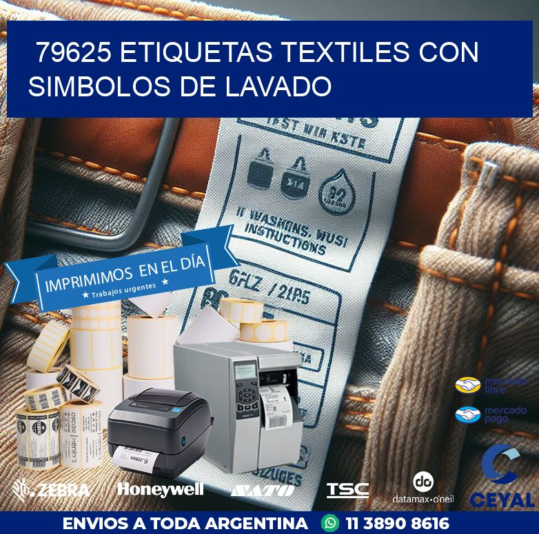 79625 ETIQUETAS TEXTILES CON SIMBOLOS DE LAVADO