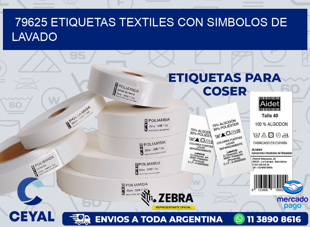 79625 ETIQUETAS TEXTILES CON SIMBOLOS DE LAVADO