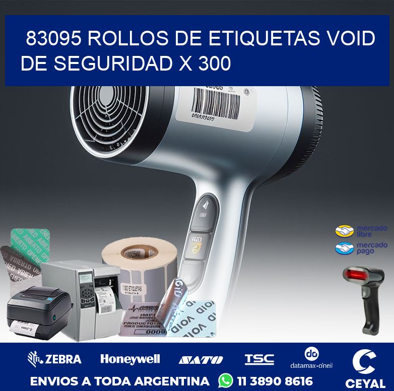83095 ROLLOS DE ETIQUETAS VOID DE SEGURIDAD X 300