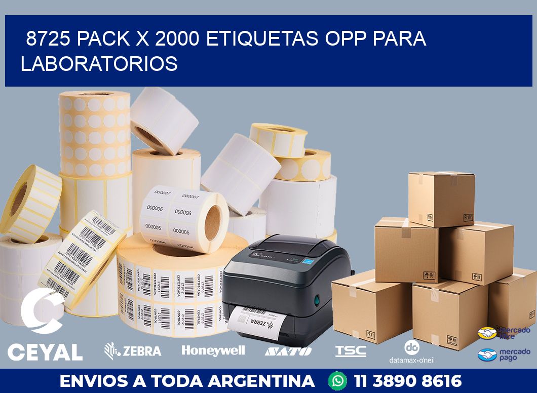 8725 PACK X 2000 ETIQUETAS OPP PARA LABORATORIOS
