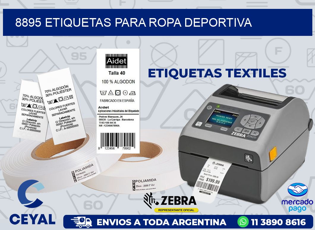 8895 ETIQUETAS PARA ROPA DEPORTIVA