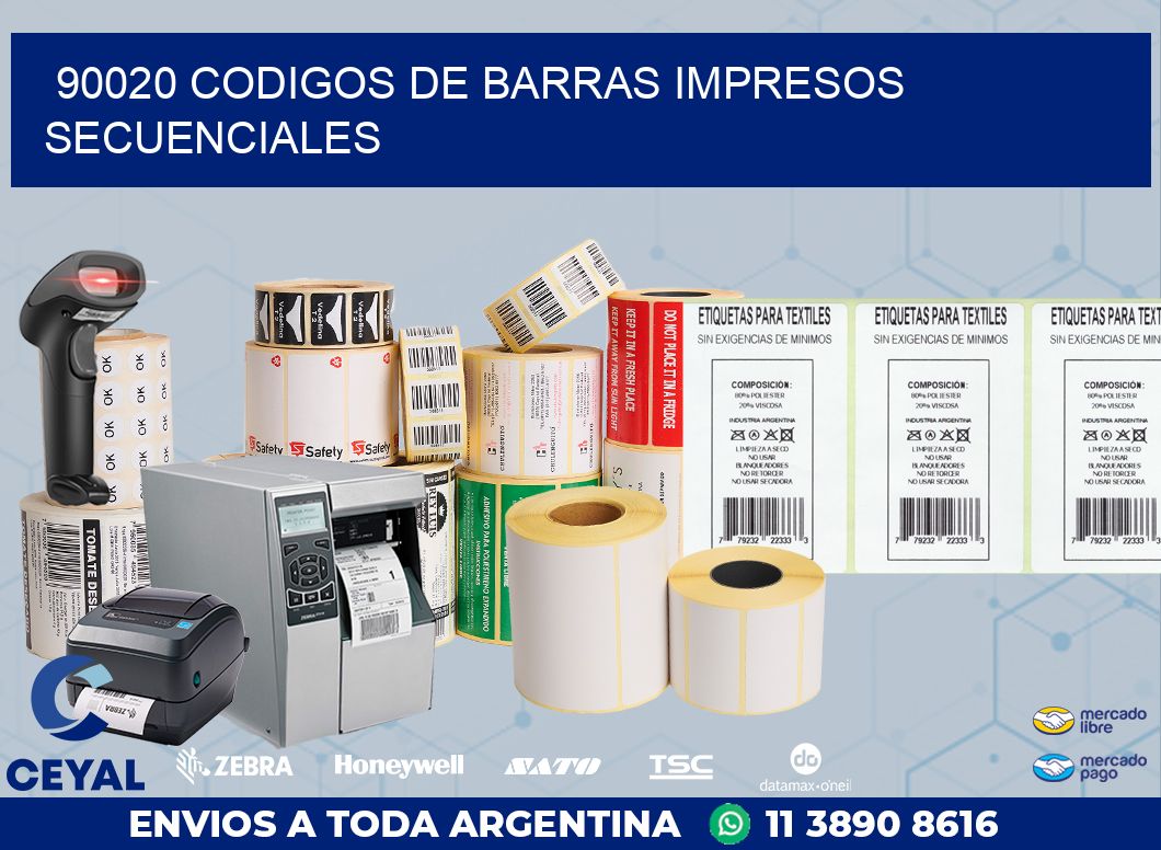 90020 codigos de barras impresos secuenciales