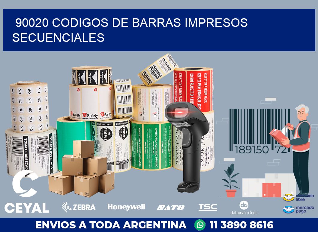 90020 codigos de barras impresos secuenciales