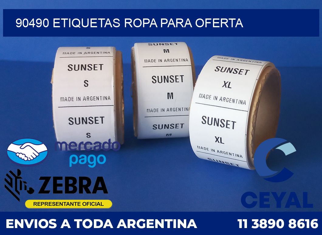 90490 ETIQUETAS ROPA PARA OFERTA