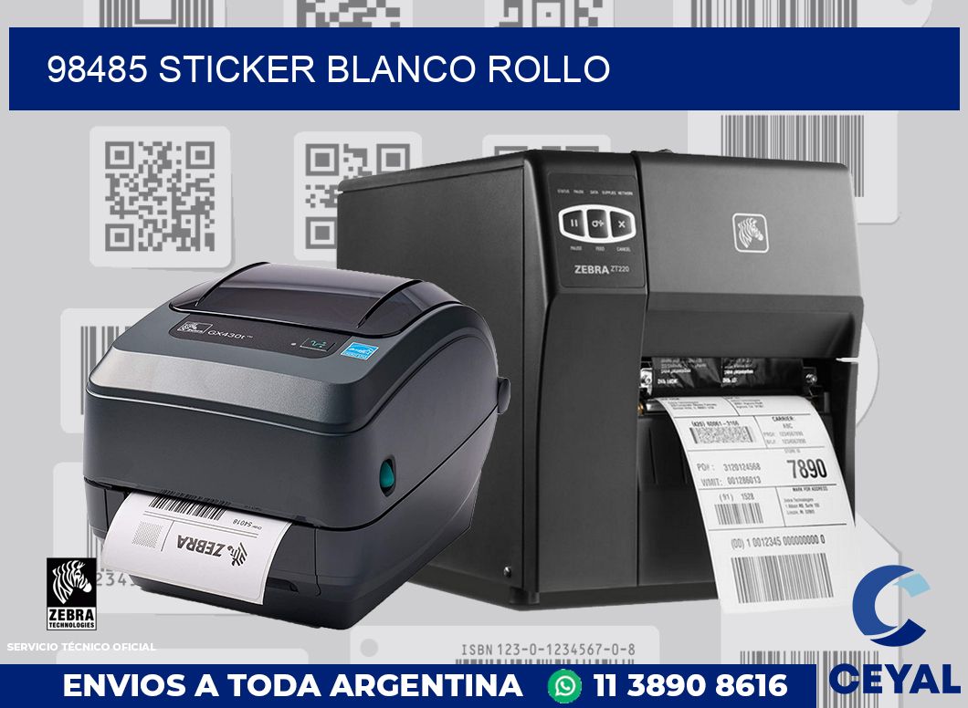 98485 sticker blanco rollo