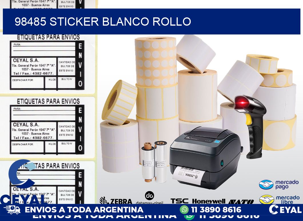 98485 sticker blanco rollo