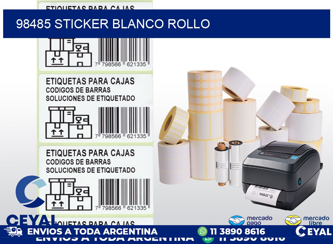 98485 sticker blanco rollo