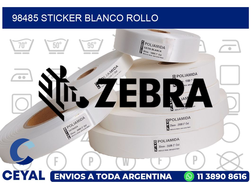 98485 sticker blanco rollo