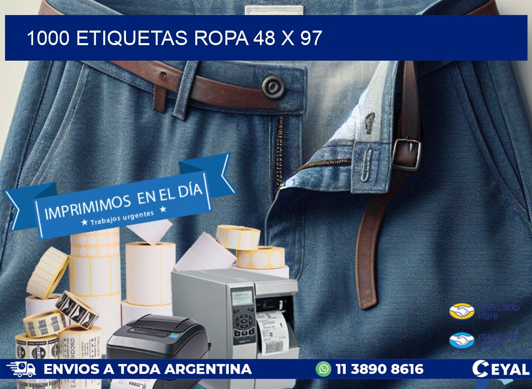1000 ETIQUETAS ROPA 48 x 97