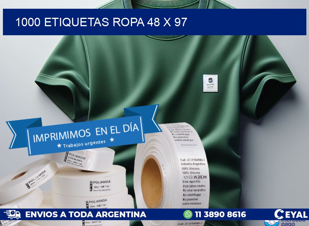 1000 ETIQUETAS ROPA 48 x 97