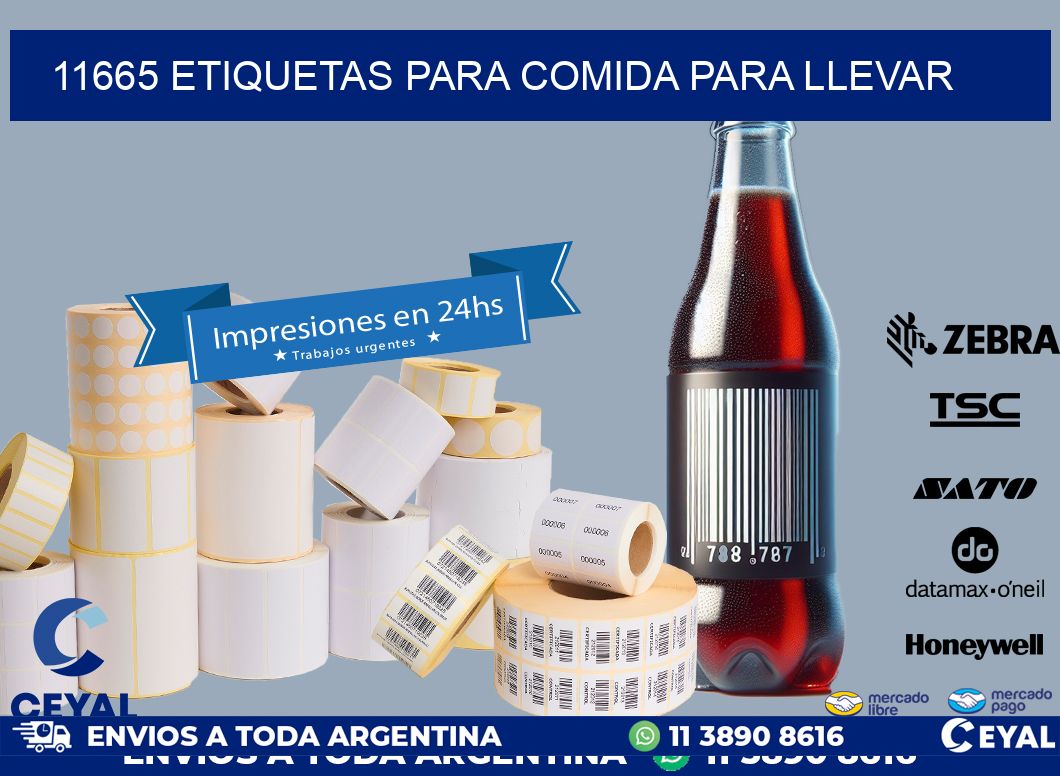 11665 ETIQUETAS PARA COMIDA PARA LLEVAR