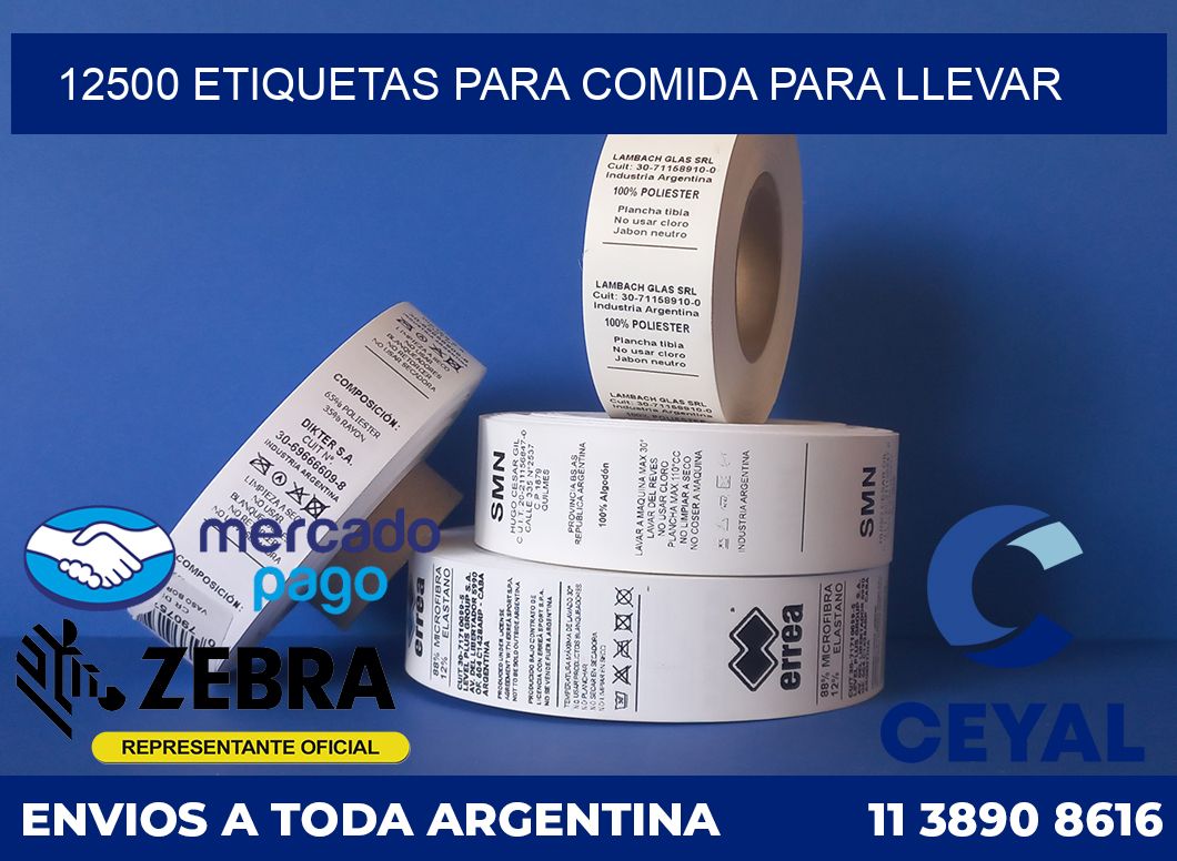 12500 ETIQUETAS PARA COMIDA PARA LLEVAR