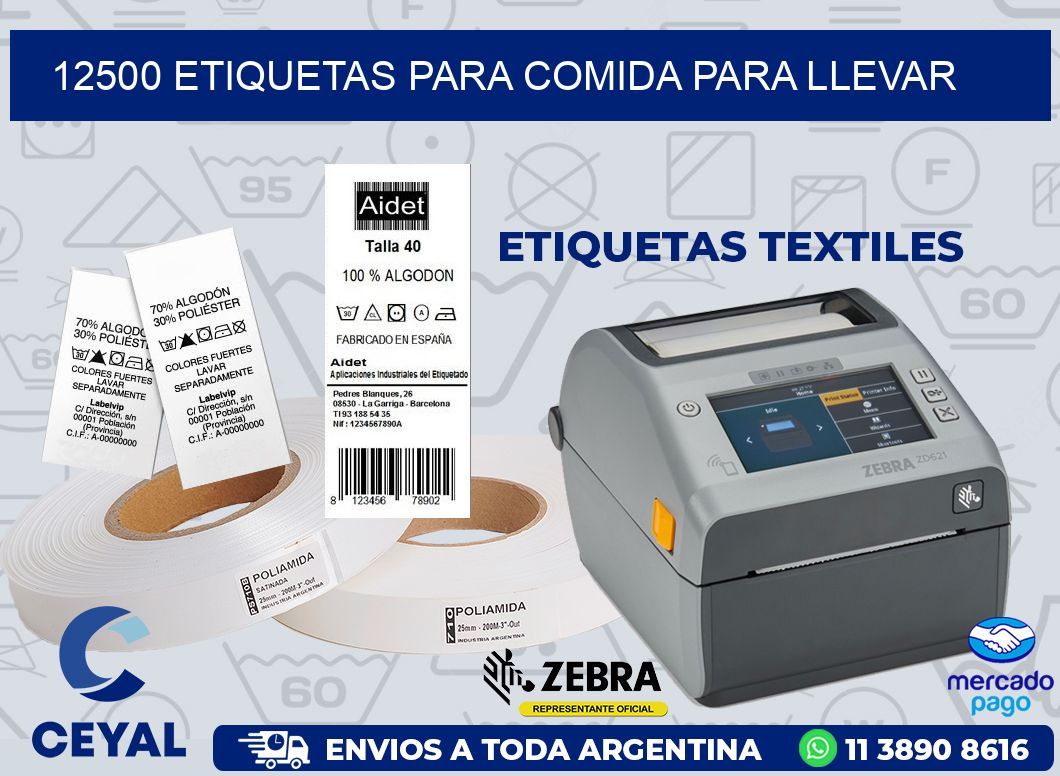 12500 ETIQUETAS PARA COMIDA PARA LLEVAR