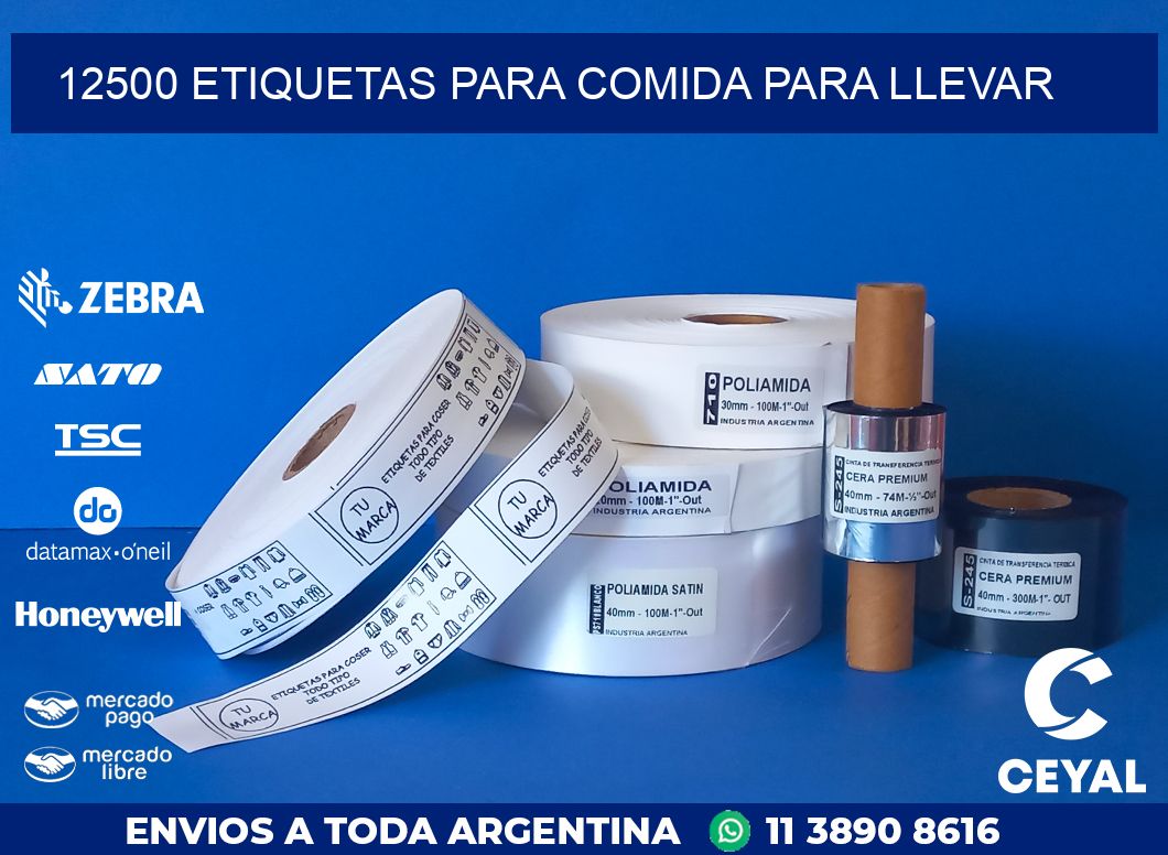 12500 ETIQUETAS PARA COMIDA PARA LLEVAR